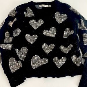 Black Alice + Olivia sweater with hearts